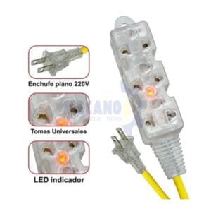 EXTENSION ELECTRICA 5 MTS CABLE VULCANIZADO 18 AWG OPALUX