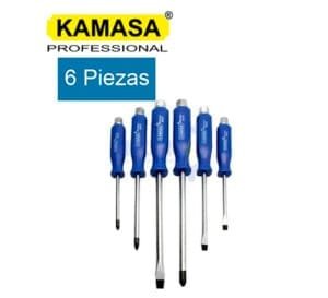 JUEGO DE DESTORNILLADORES DIELECTRICOS DE GOLPE KAMASA 6 PZAS