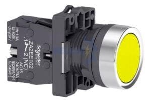 PULSADOR AMARILLO CNC 1NO PULSADOR AMARILLO CNC 1NO (BASE METALICA) Ø22mm MOD:ZB2-BE101