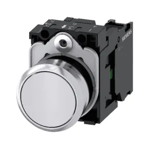 PULSADOR BLANCO STECK 1NO (BASE METALICA) Ø22mm MOD:SLPL42