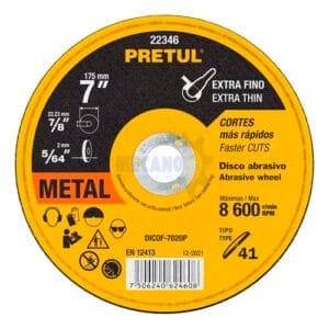 disco corte 7" 1.5 mm pretul