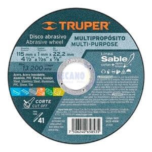 disco de corte4 1/2x1mm tipo 41 multipropsito truper